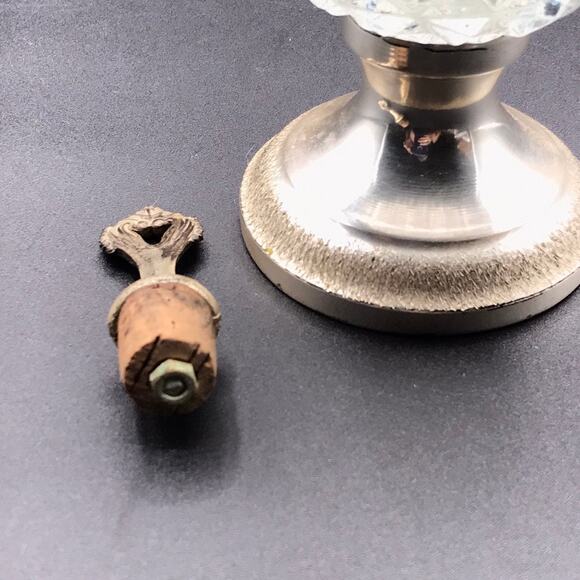 Vintage NORLEANS Wine Claret Decanter Silver Plate Cut Glass Made in Italy - Picture 10 of 13